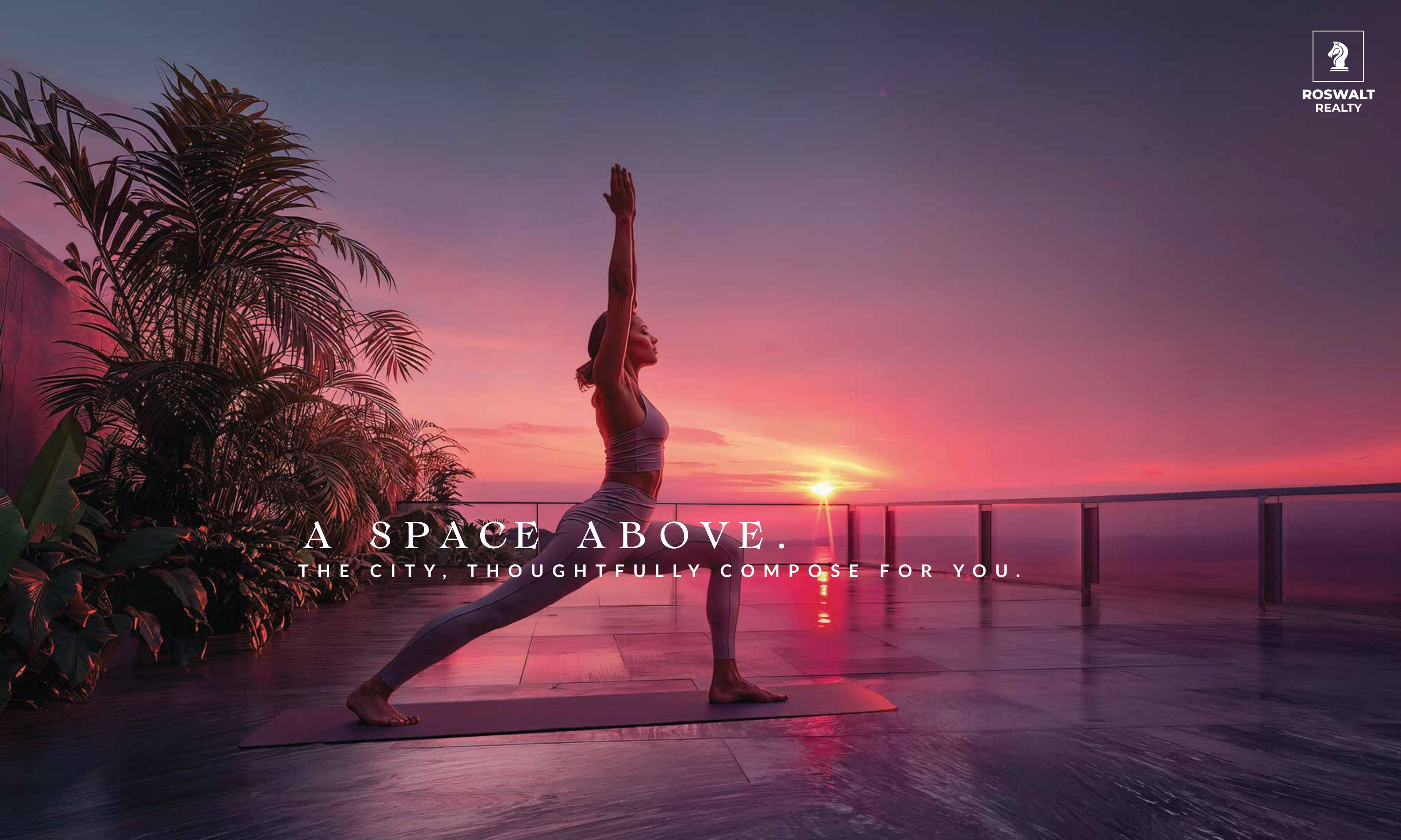 Sky yoga deck at dusk