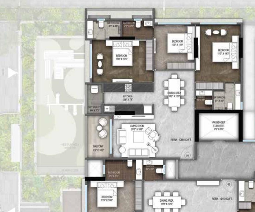 Roswalt Ryla — Residence I floor plan from the official brochure