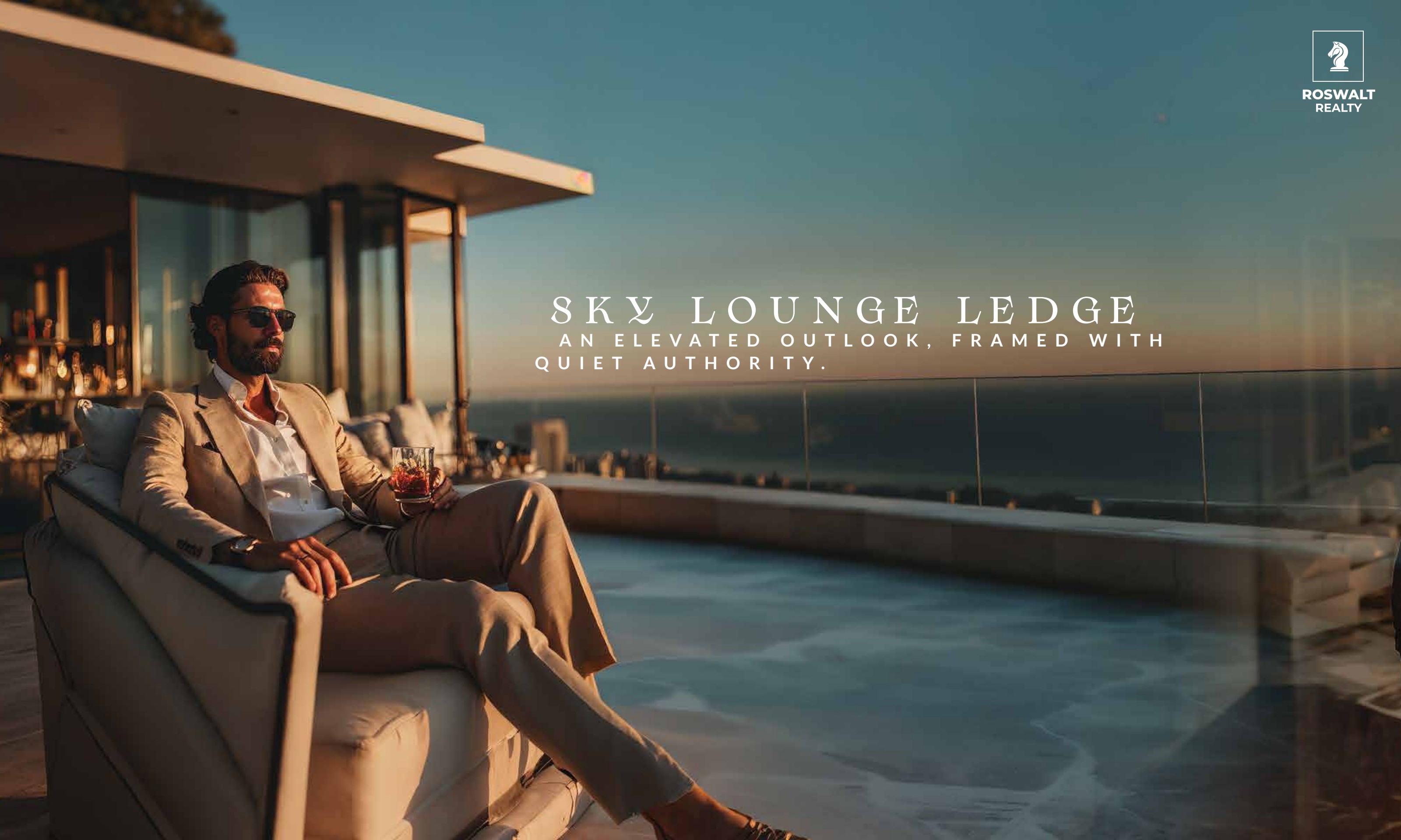 Sky lounge ledge at sunset